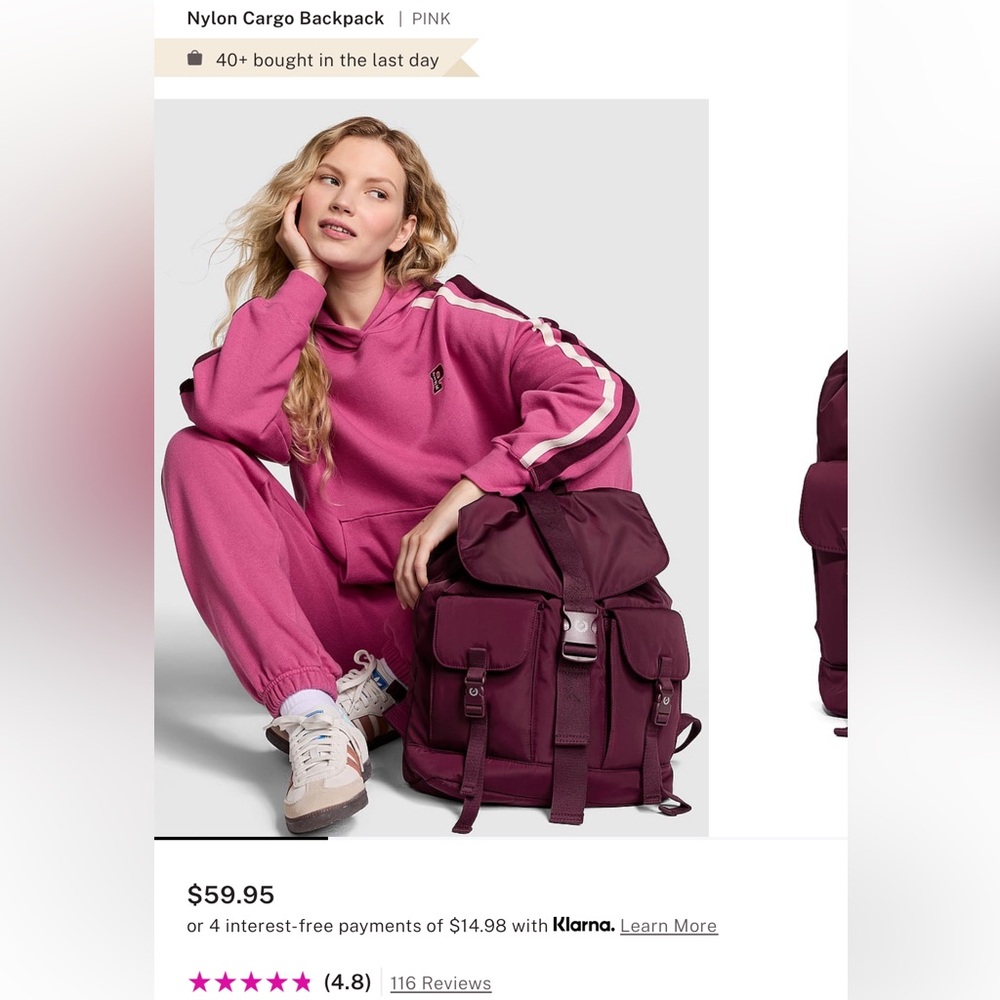 Nylon Cargo Backpack | PINK. In WILD ROSE. NWT